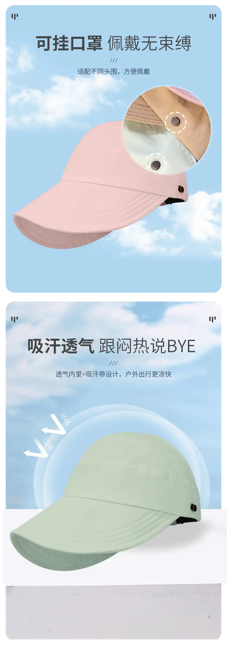 2025 Summer Large Brim Sun Hat White UV50+ — feature 4