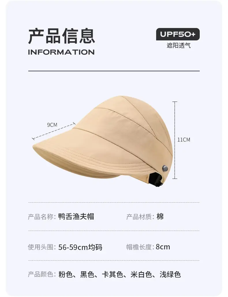 2025 Summer Large Brim Sun Hat White UV50+ — feature 5