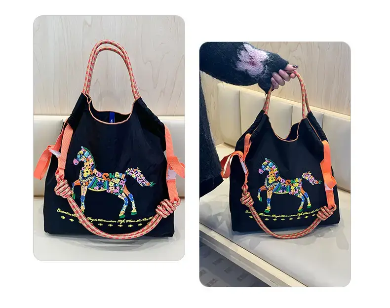 Women Embroidered Crossbody Bag with Ballchain Design — feature 14