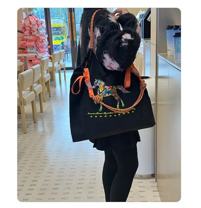 Women Embroidered Crossbody Bag with Ballchain Design — feature 16