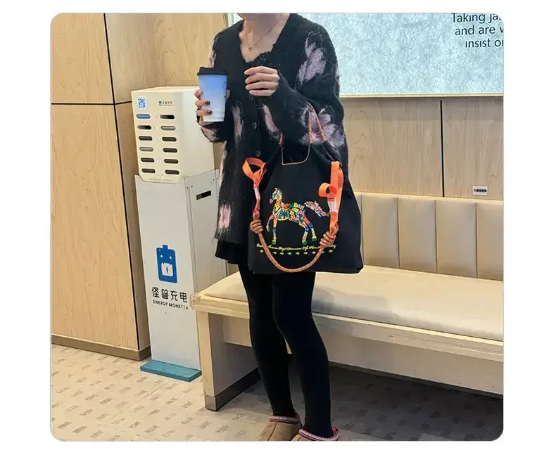 Women Embroidered Crossbody Bag with Ballchain Design — feature 18