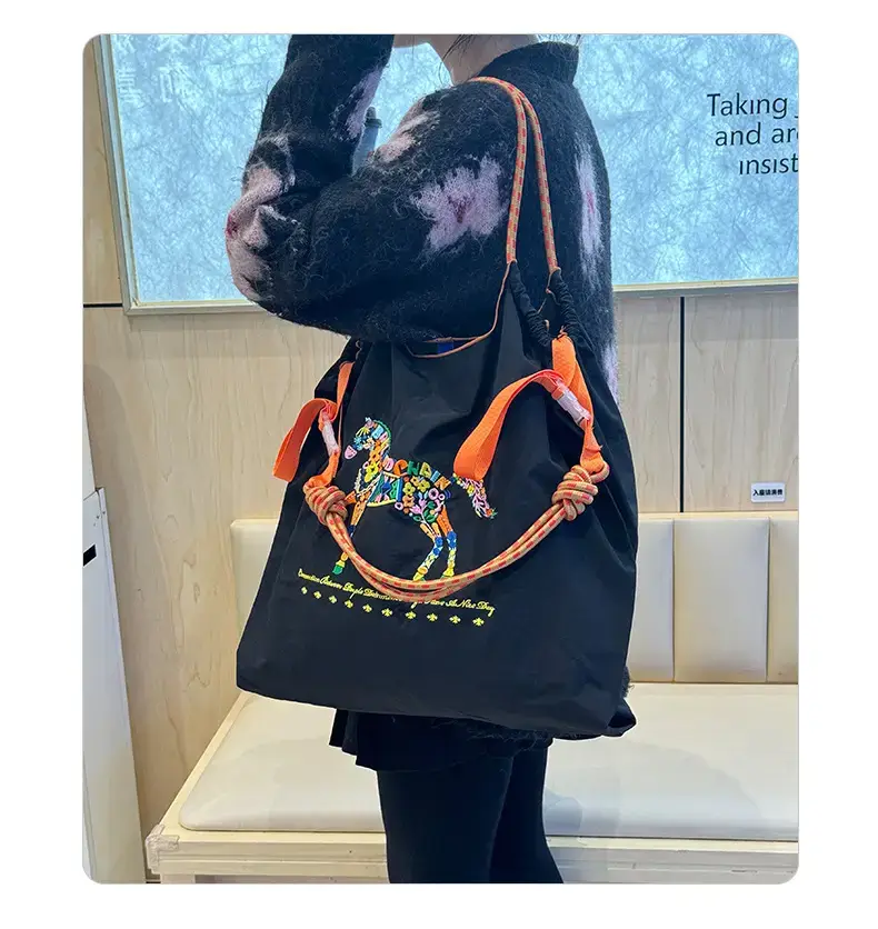 Women Embroidered Crossbody Bag with Ballchain Design — feature 20