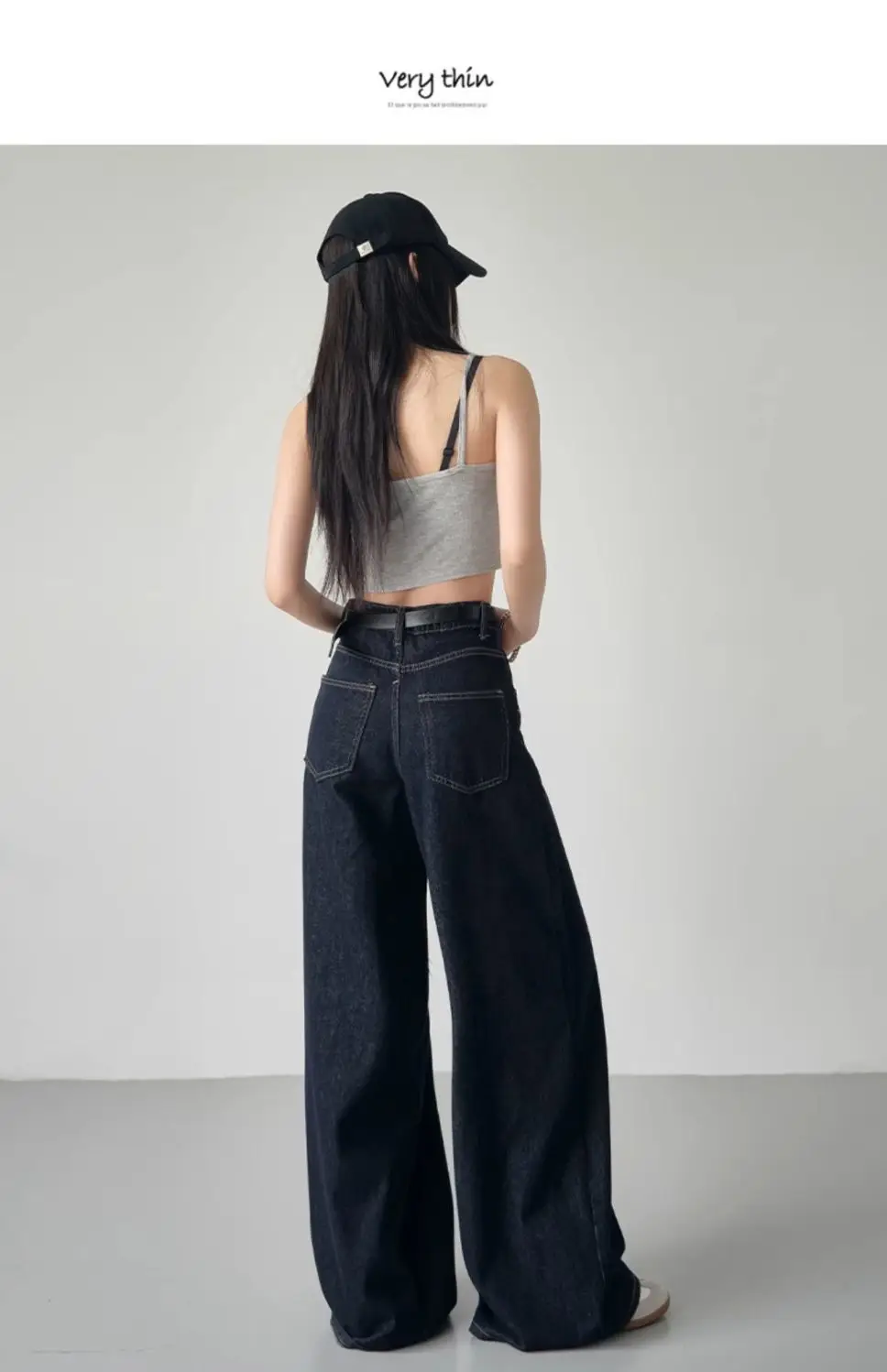 Vintage High-Waist Wide Leg Jeans Dark Blue 2025 — feature 11