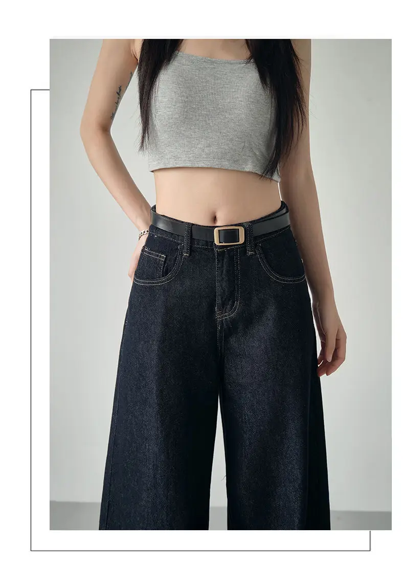 Vintage High-Waist Wide Leg Jeans Dark Blue 2025 — feature 6