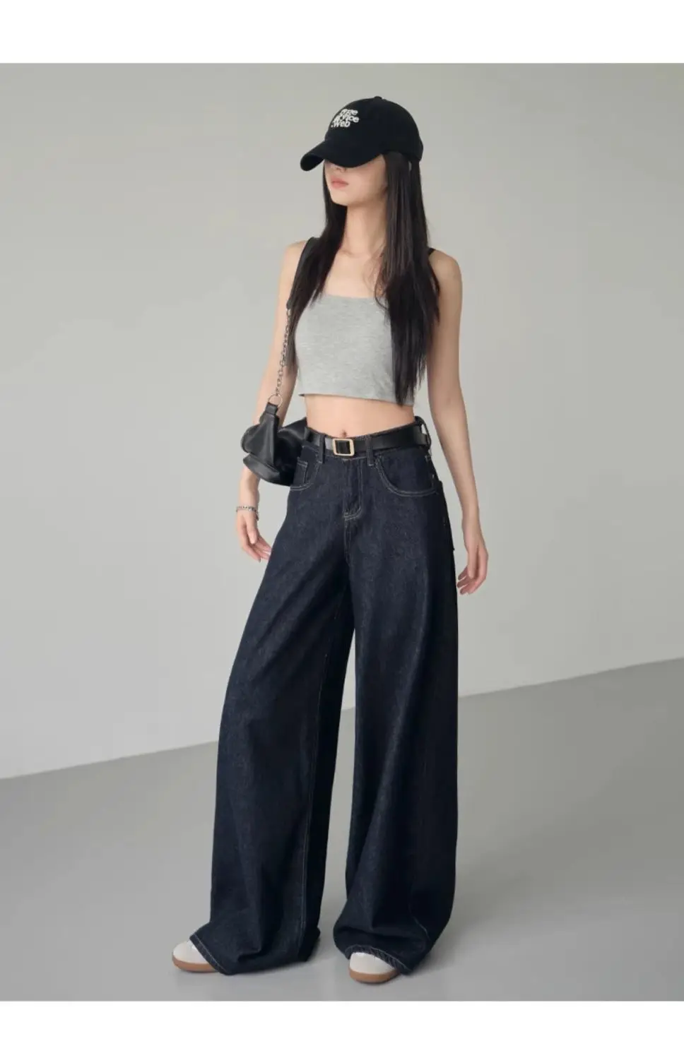 Vintage High-Waist Wide Leg Jeans Dark Blue 2025 — feature 7