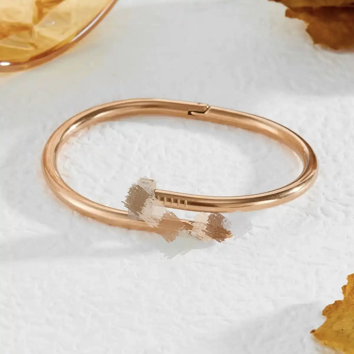 Light Pink Titanium Steel Nail Bracelet for Women - Image 2