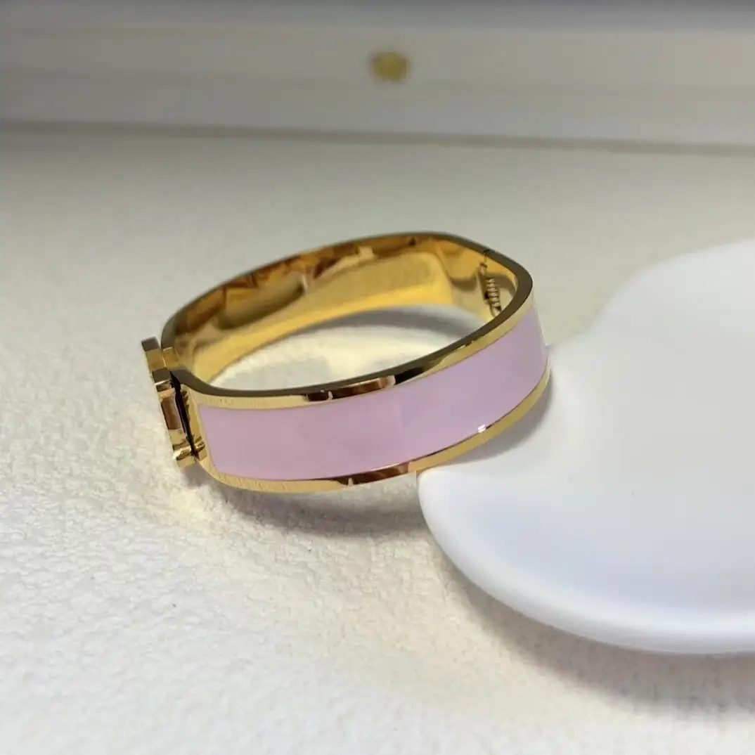 Light Pink Titanium Steel Nail Bracelet for Women - Image 23