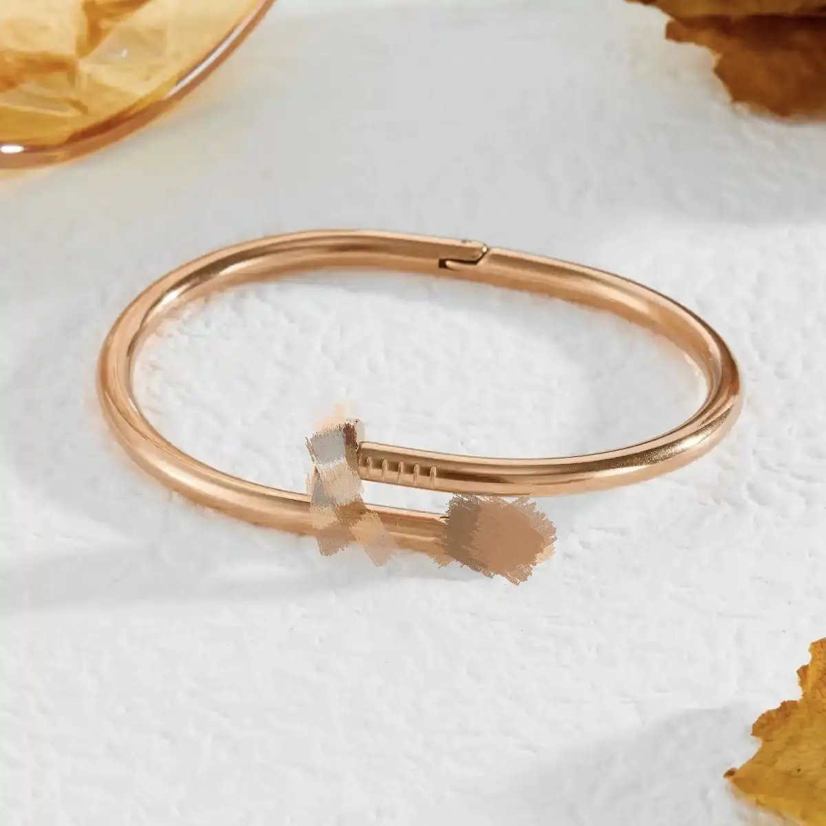 Light Pink Titanium Steel Nail Bracelet for Women — feature 3