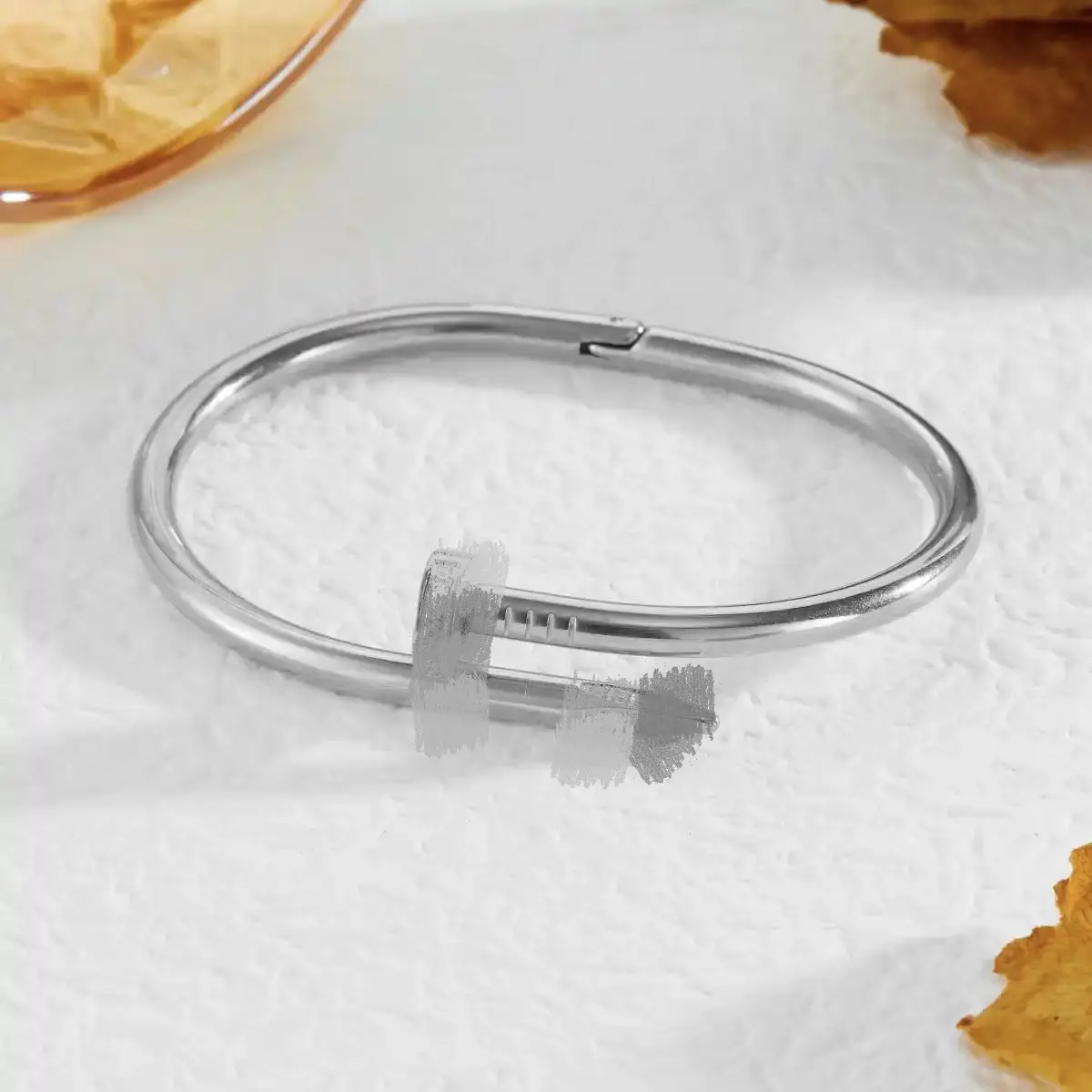 Light Pink Titanium Steel Nail Bracelet for Women — feature 7
