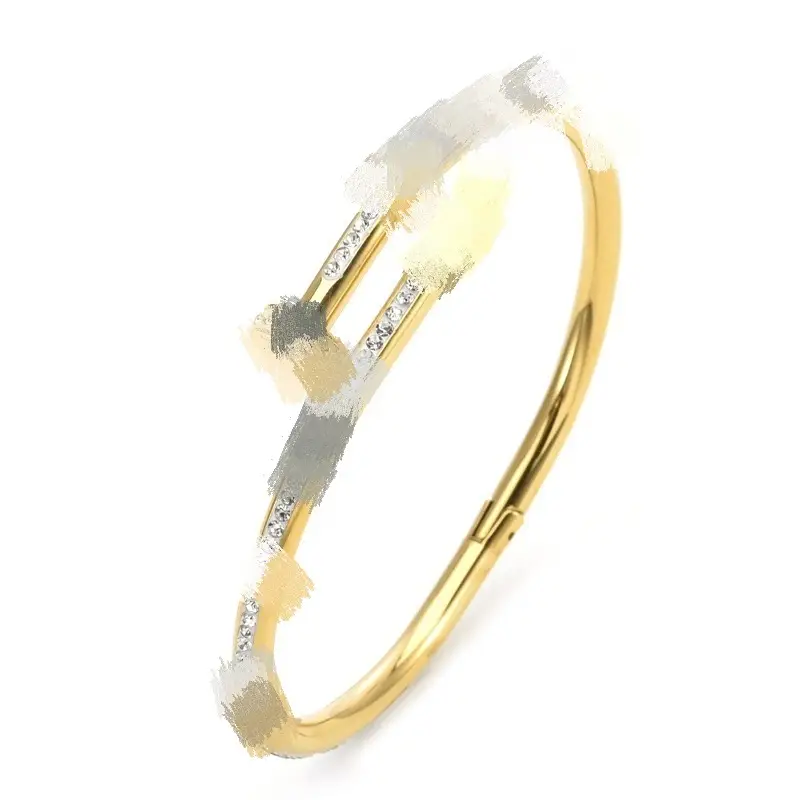 Light Pink Titanium Steel Nail Bracelet for Women - Image 19