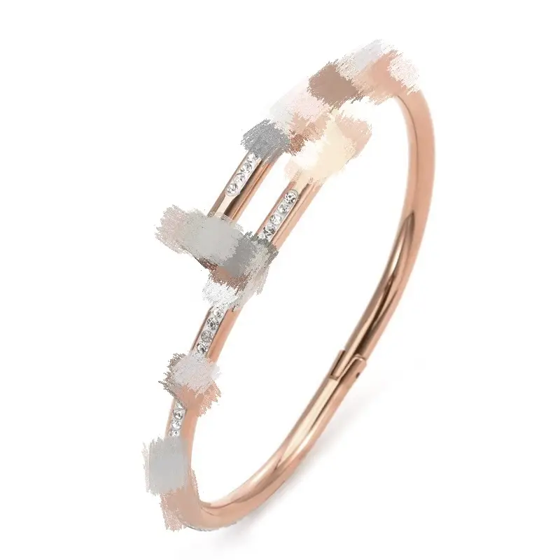 Light Pink Titanium Steel Nail Bracelet for Women - Image 20
