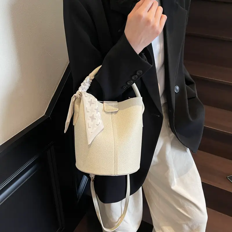 Women's Pink Leather Shoulder Bag with Crossbody Strap