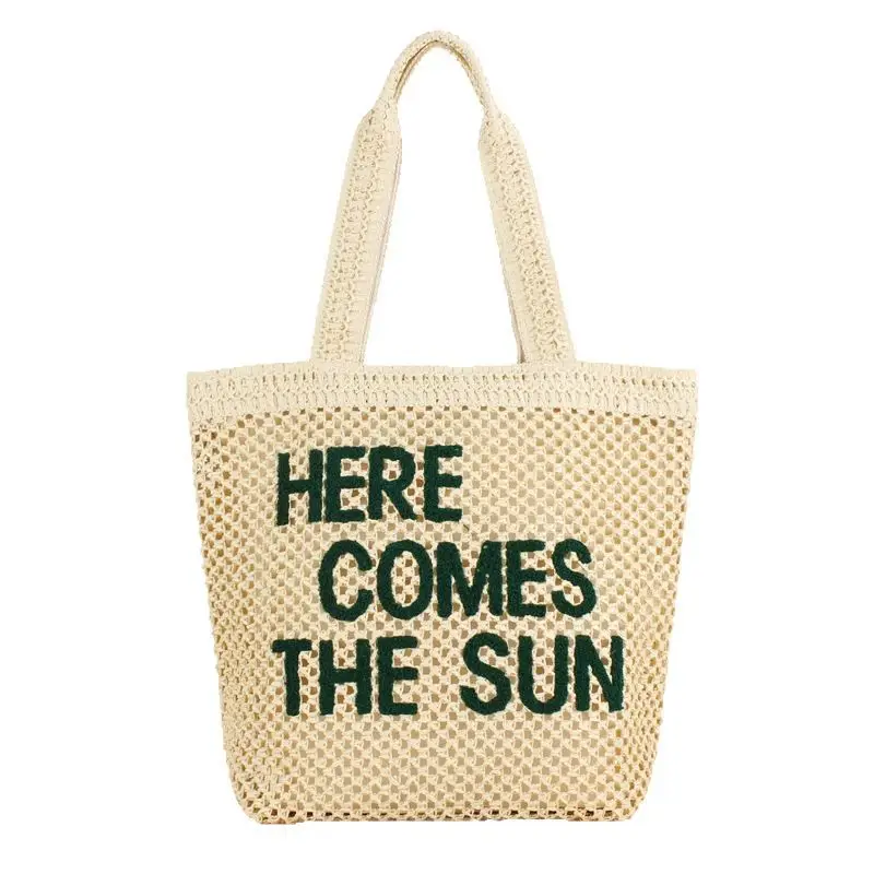 Straw Embroidered Letter Bag Large Capacity New Fashion