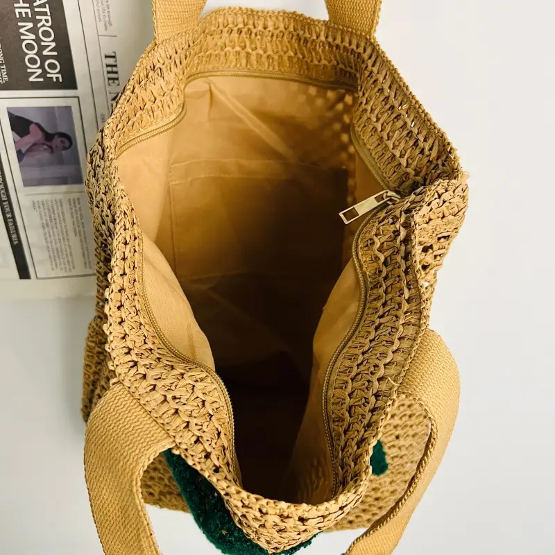 Straw Embroidered Letter Bag Large Capacity New Fashion — feature 10