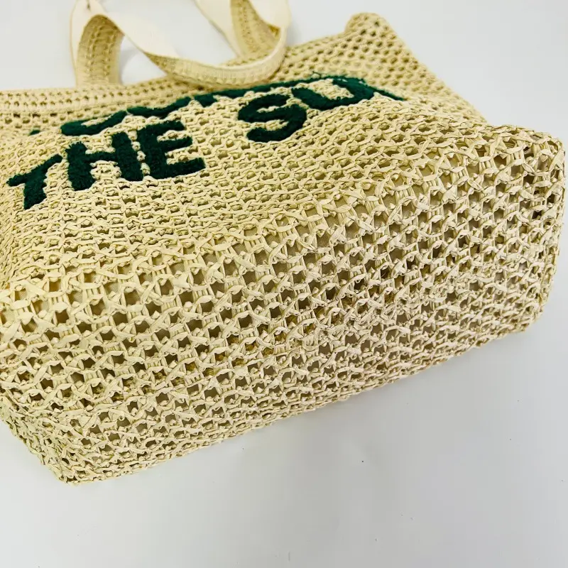 Straw Embroidered Letter Bag Large Capacity New Fashion — feature 8