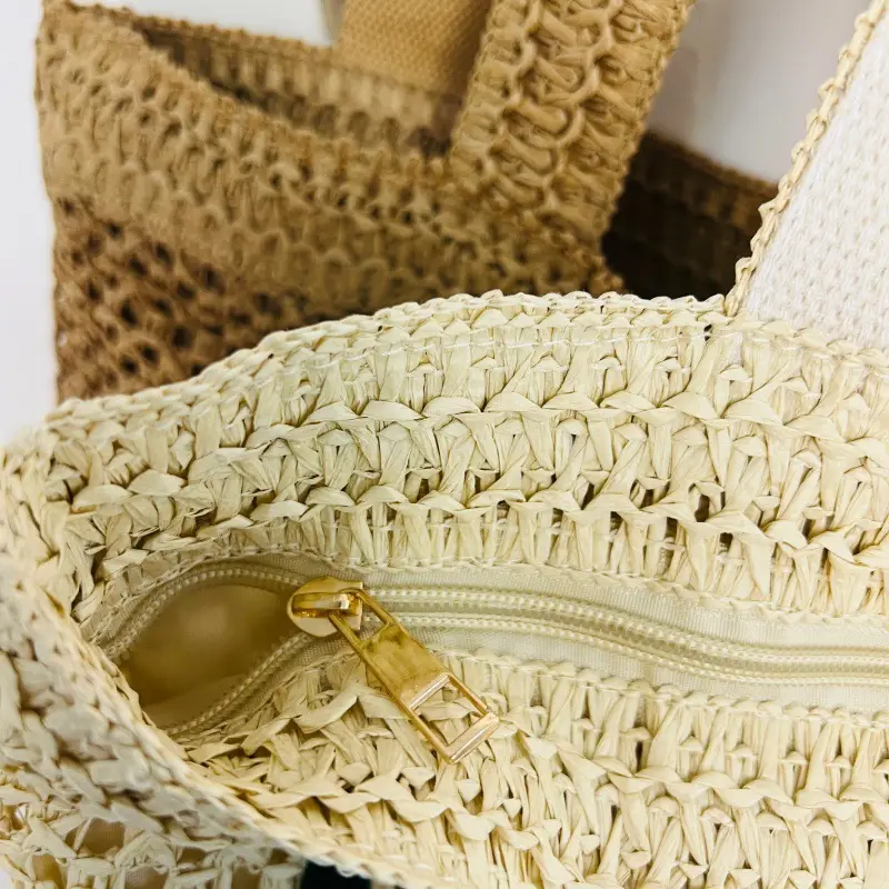 Straw Embroidered Letter Bag Large Capacity New Fashion — feature 9