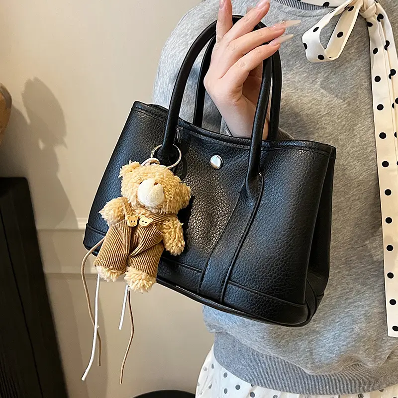 Women's Yellow Leather Crossbody Bag with Pearl Drop
