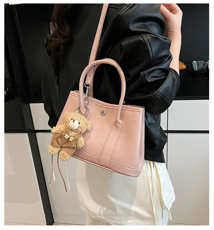 Women's Yellow Leather Crossbody Bag with Pearl Drop — feature 1