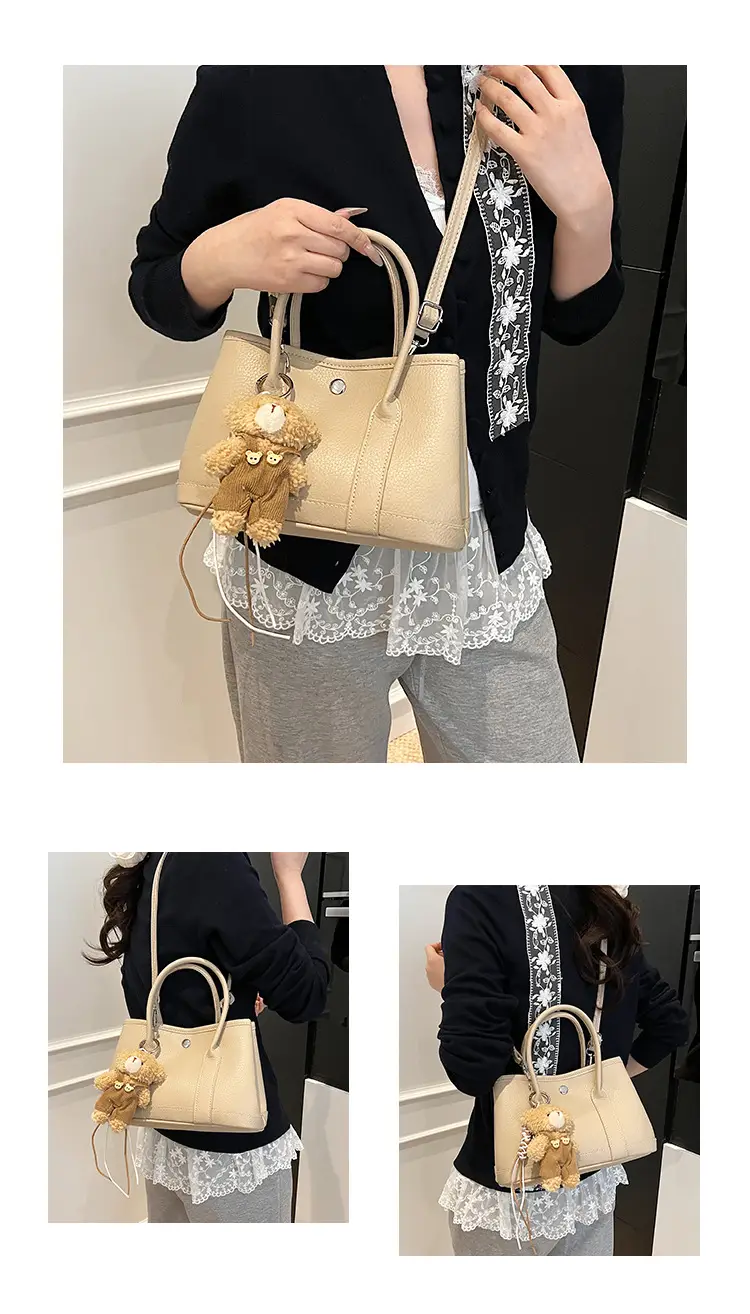 Women's Yellow Leather Crossbody Bag with Pearl Drop — feature 11