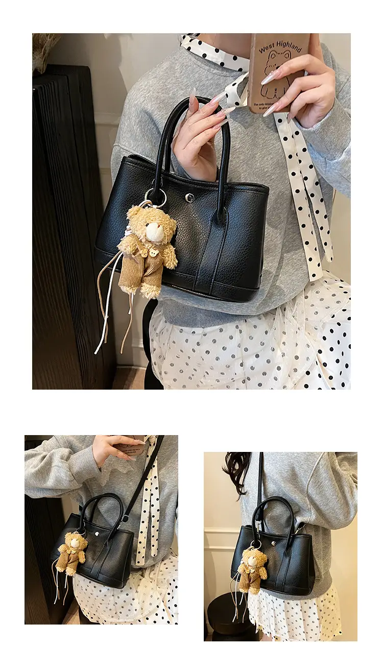 Women's Yellow Leather Crossbody Bag with Pearl Drop — feature 12