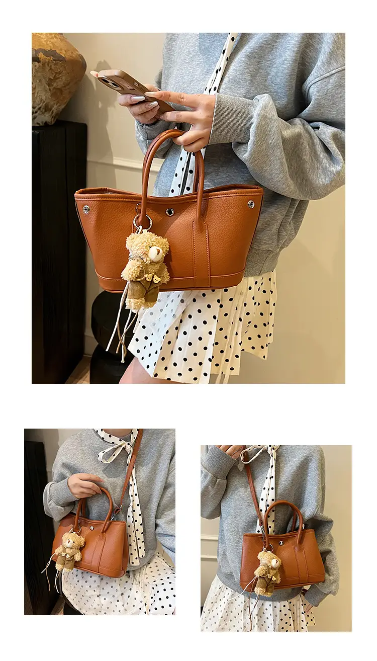 Women's Yellow Leather Crossbody Bag with Pearl Drop — feature 13