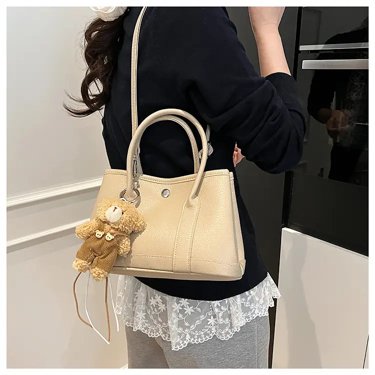 Women's Yellow Leather Crossbody Bag with Pearl Drop — feature 21