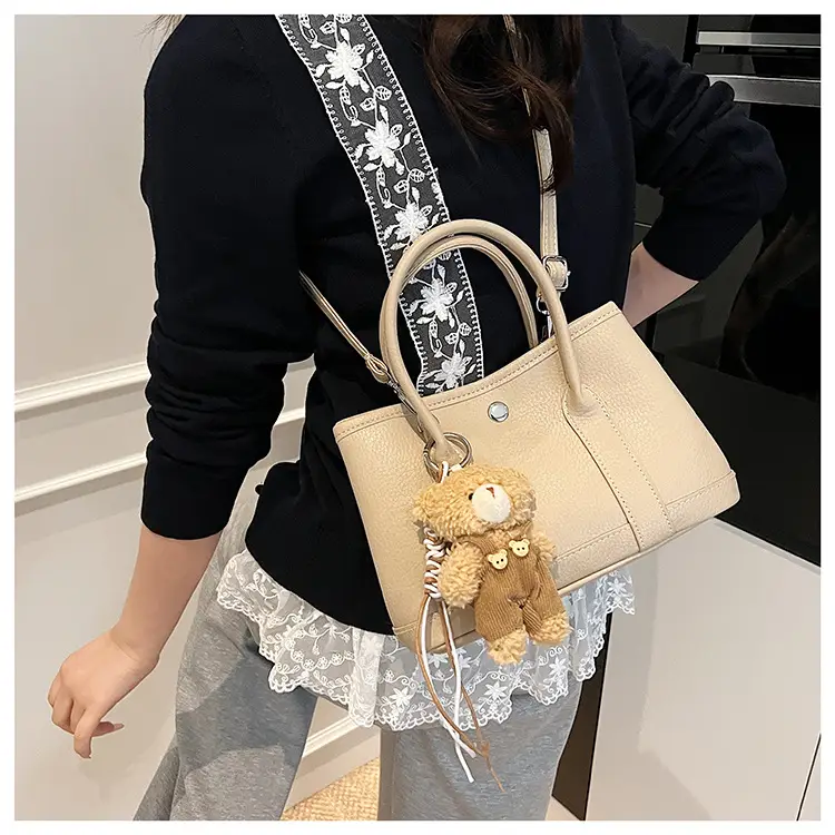 Women's Yellow Leather Crossbody Bag with Pearl Drop — feature 23