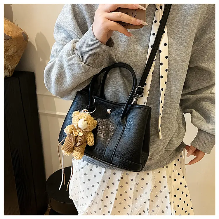 Women's Yellow Leather Crossbody Bag with Pearl Drop — feature 24