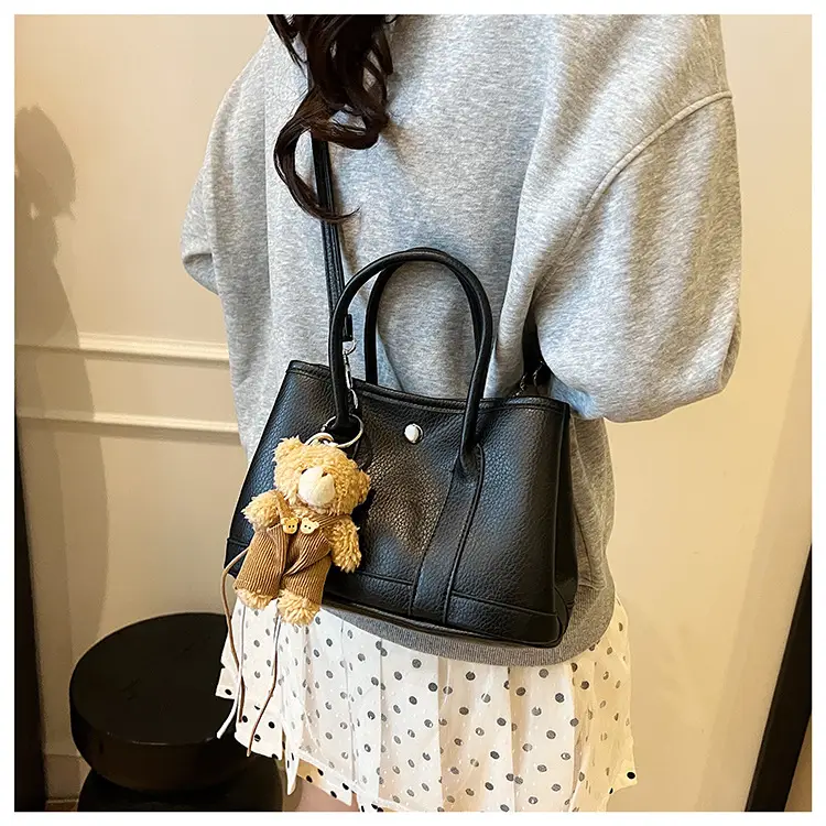 Women's Yellow Leather Crossbody Bag with Pearl Drop — feature 25