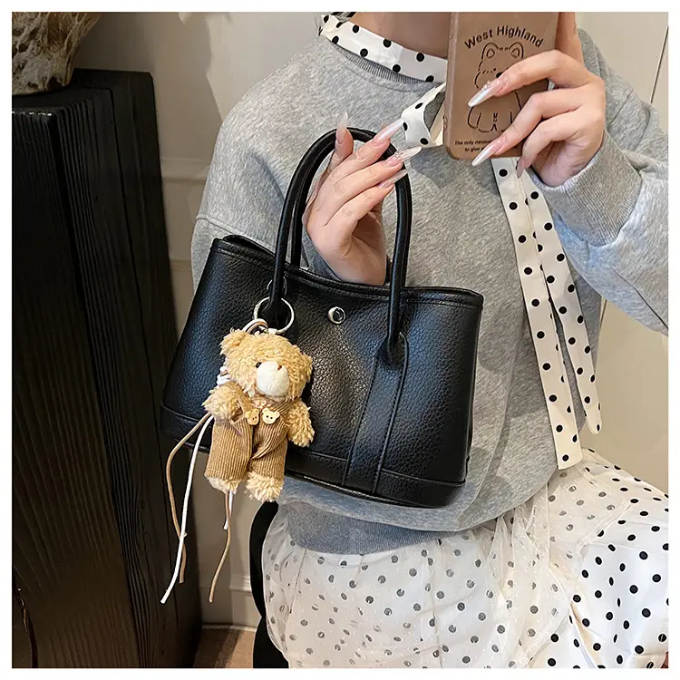 Women's Yellow Leather Crossbody Bag with Pearl Drop — feature 26