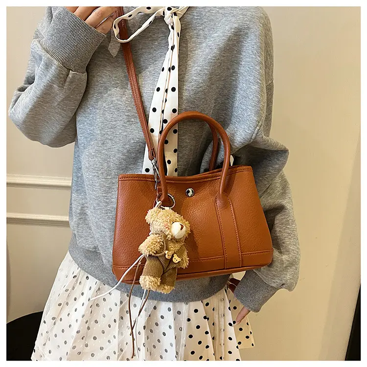 Women's Yellow Leather Crossbody Bag with Pearl Drop — feature 27