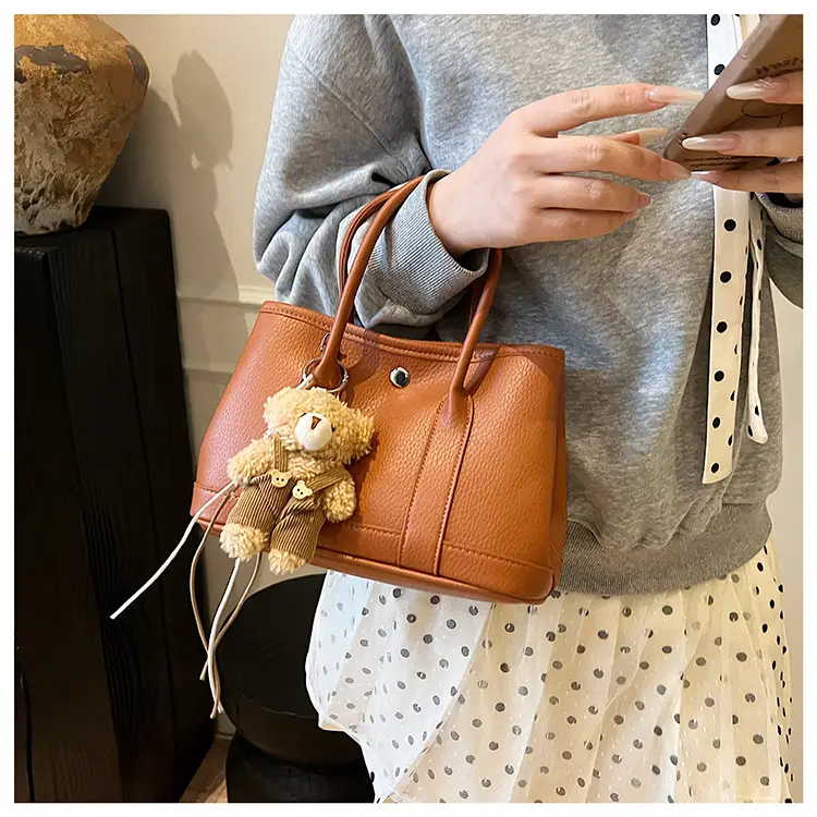Women's Yellow Leather Crossbody Bag with Pearl Drop — feature 29