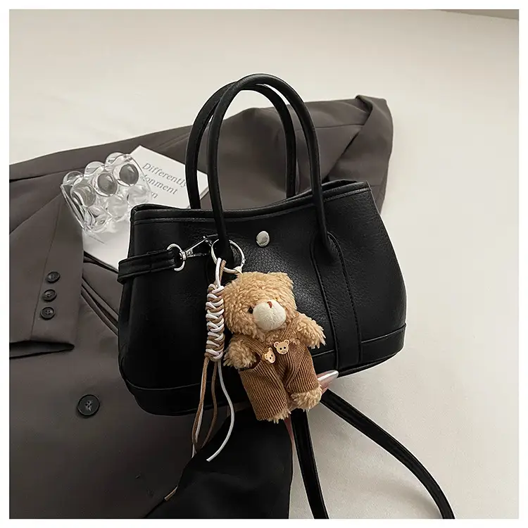Women's Yellow Leather Crossbody Bag with Pearl Drop