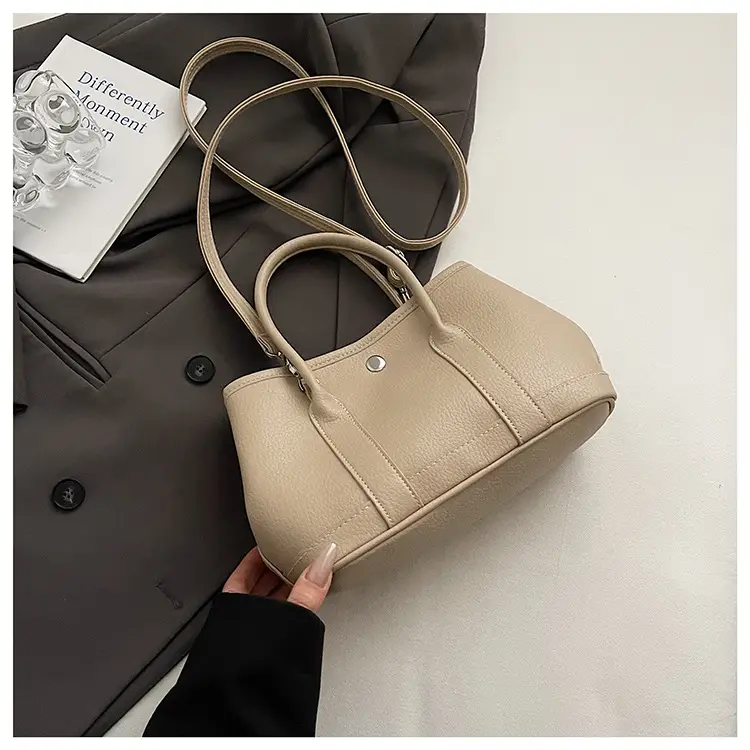 Women's Yellow Leather Crossbody Bag with Pearl Drop