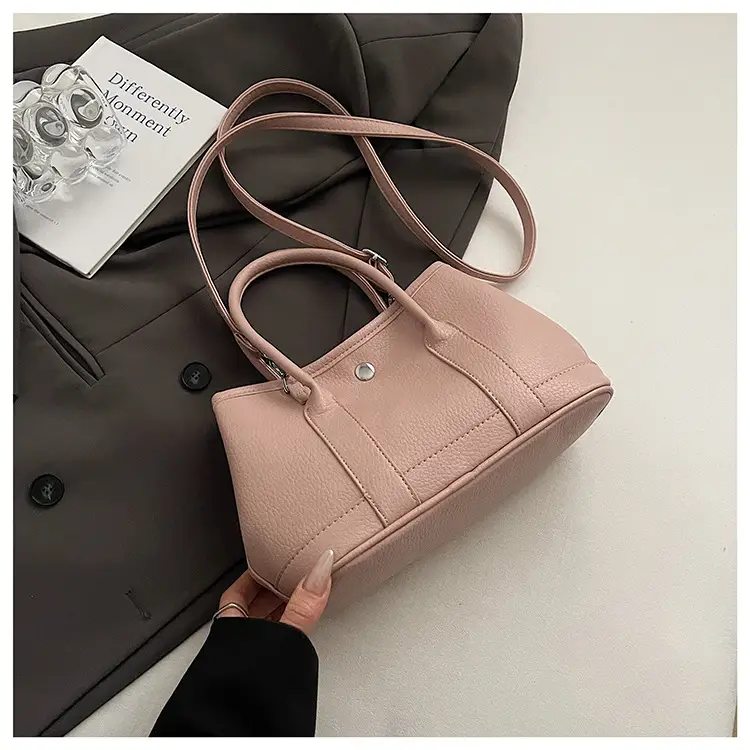 Women's Yellow Leather Crossbody Bag with Pearl Drop