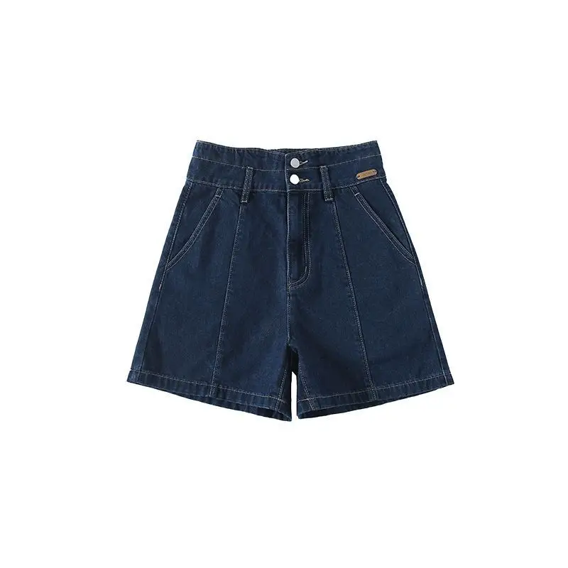 Denim Shorts High Waist Dark Blue 2025