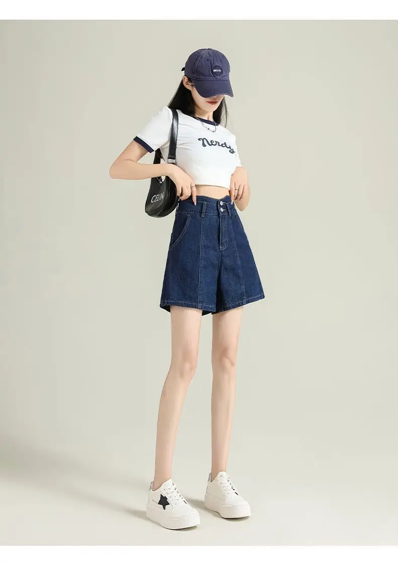 Denim Shorts High Waist Dark Blue 2025 — feature 10