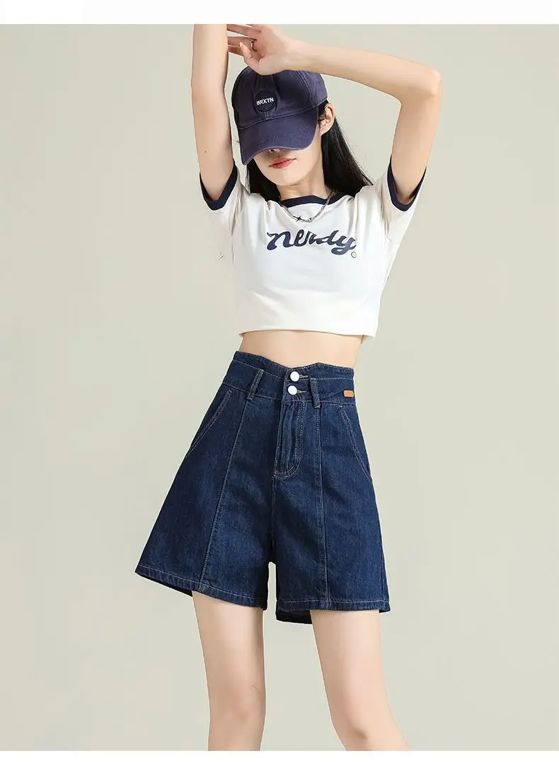 Denim Shorts High Waist Dark Blue 2025 — feature 12