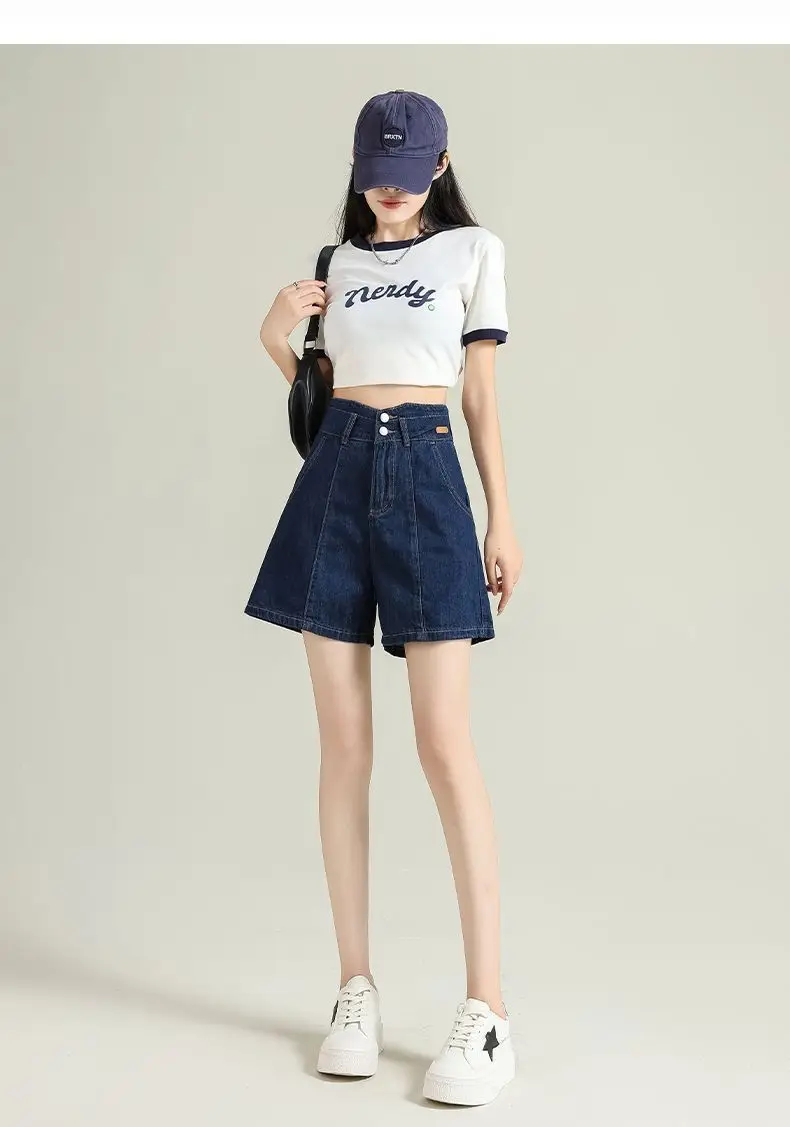 Denim Shorts High Waist Dark Blue 2025 — feature 14