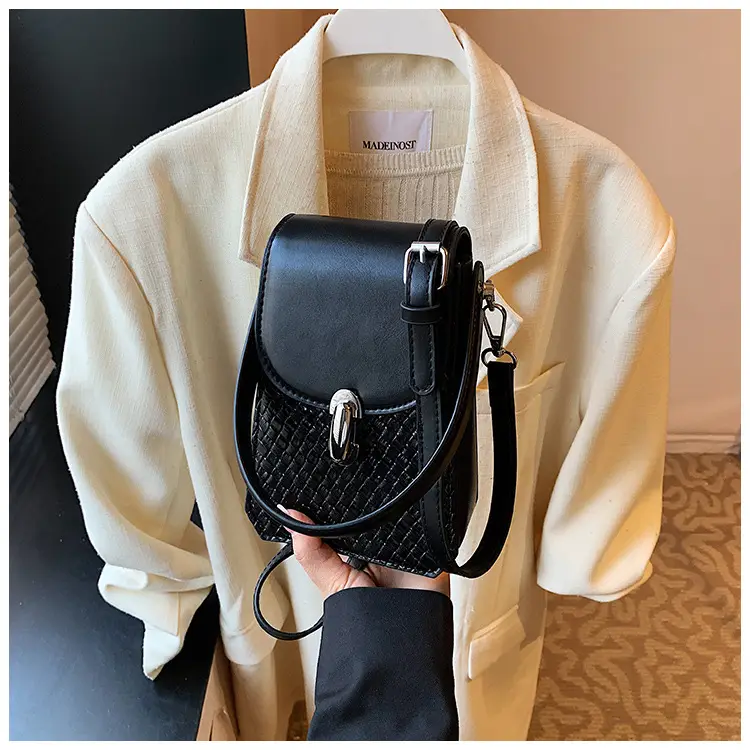 Women Crossbody Phone Bag with Adjustable Strap, Beige Leather & Mesh Design — feature 13