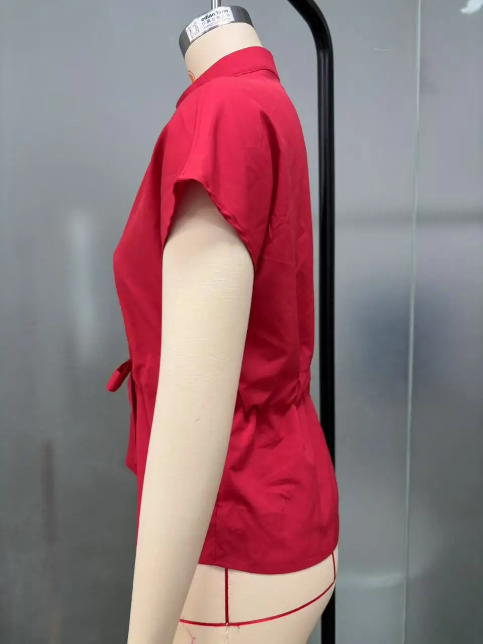 2026 Summer V-Neck Button Shirt Belted Women — feature 24