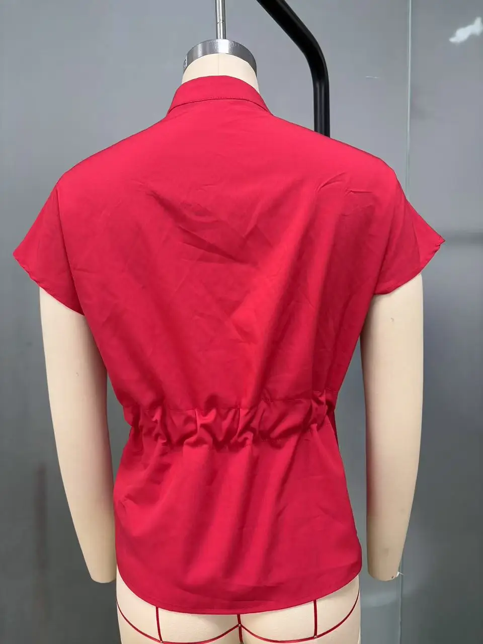 2026 Summer V-Neck Button Shirt Belted Women — feature 25