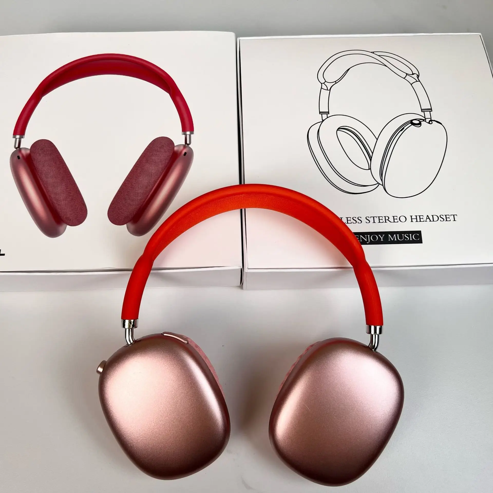 True Wireless Bluetooth Headset with Red & Rose Gold Finish