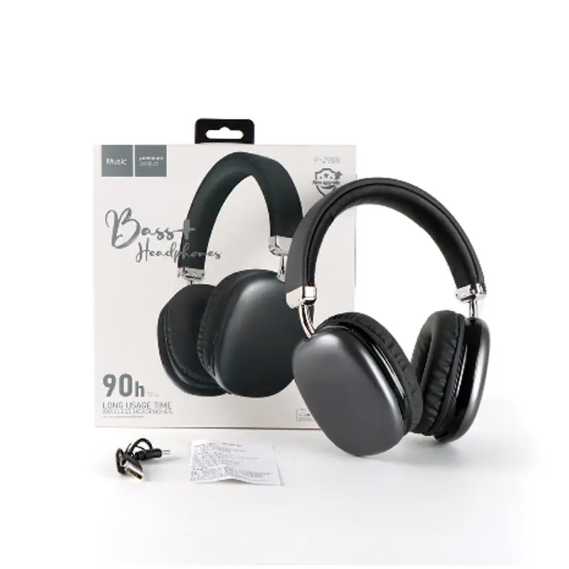 Wireless Bluetooth Headset Black Long Battery