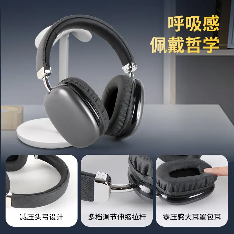 Wireless Bluetooth Headset Black Long Battery