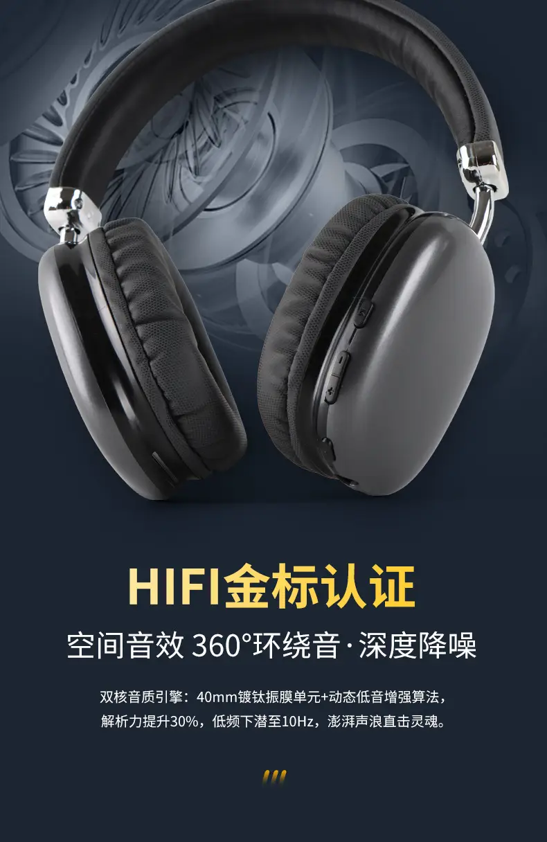 Wireless Bluetooth Headset Black Long Battery — feature 9
