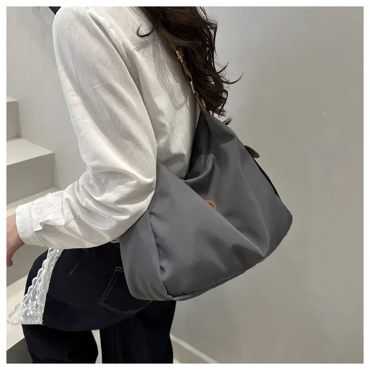 Women's Cream Oxford Tote Bag Single Shoulder Commuter Bag — feature 20
