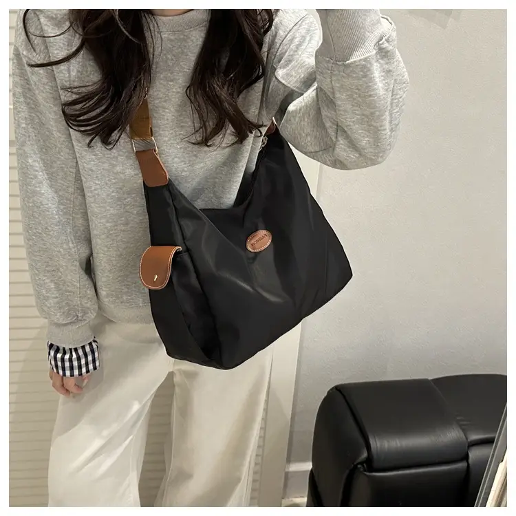 Women's Cream Oxford Tote Bag Single Shoulder Commuter Bag — feature 29