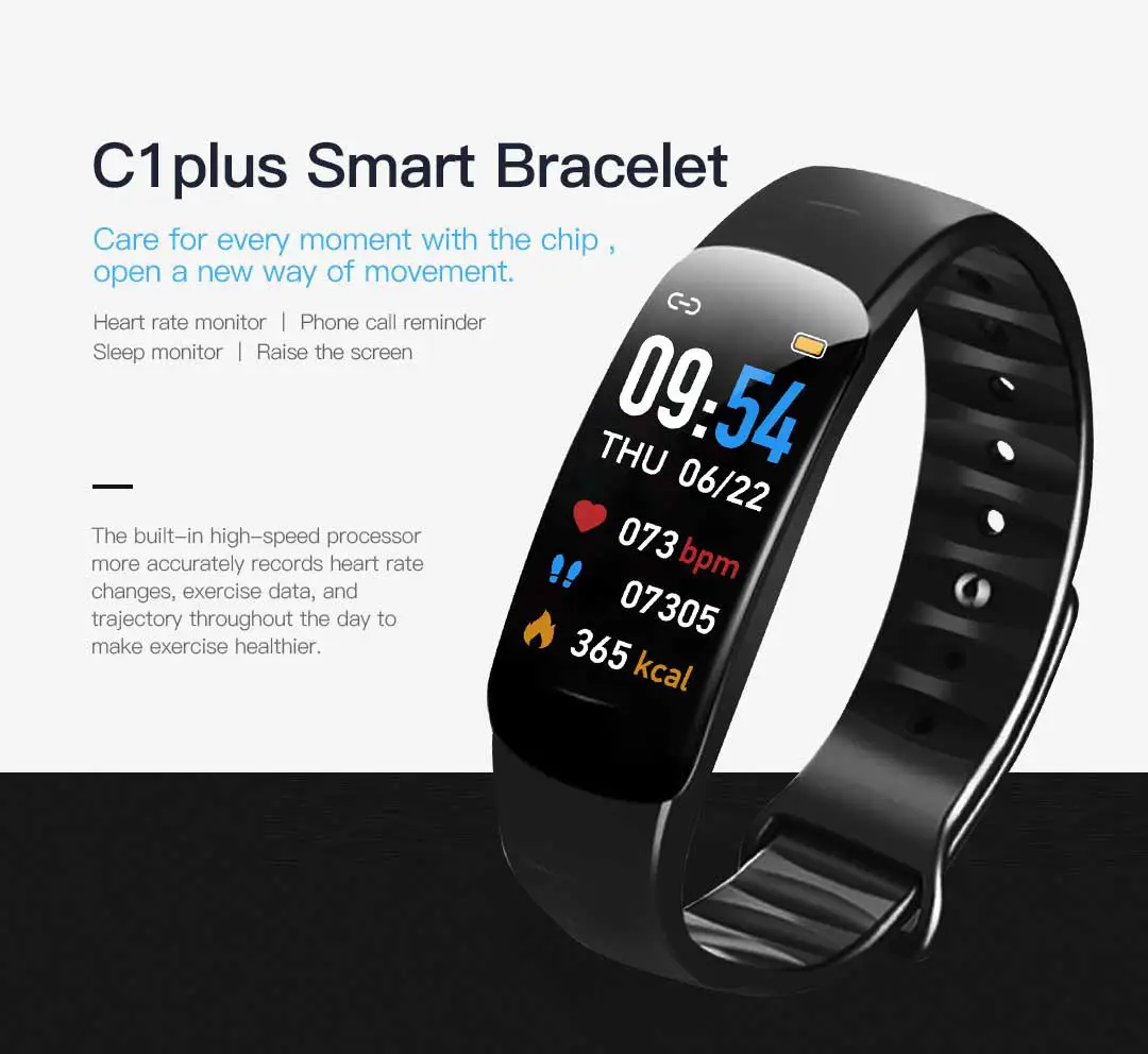 Smart Fitness Bracelet with Bluetooth & Heart Rate Tracking — feature 1