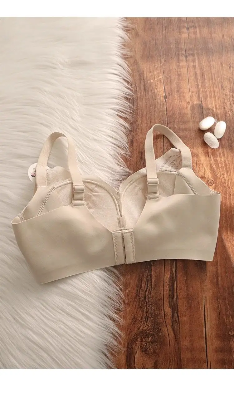Mulberry Silk Summer Breathable Thin Comfortable Non-marking Underwear Women's Small Chest Push-up Anti-sagging Bra — feature 8